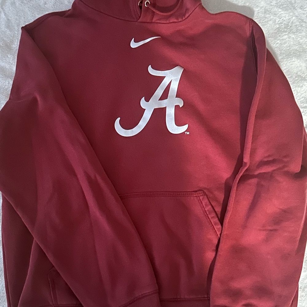 Nike Maroon and Gray Hoodie